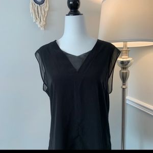 Scotch & Soda Black & Mesh Sleeveless Blouse